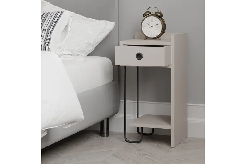 Sirius yöpöytä 32x30 cm vaaleanruskea - Hanah Home - Huonekalut - Pöytä & ruokailuryhmä - Apupöytä & sivupöytä - Yöpöytä