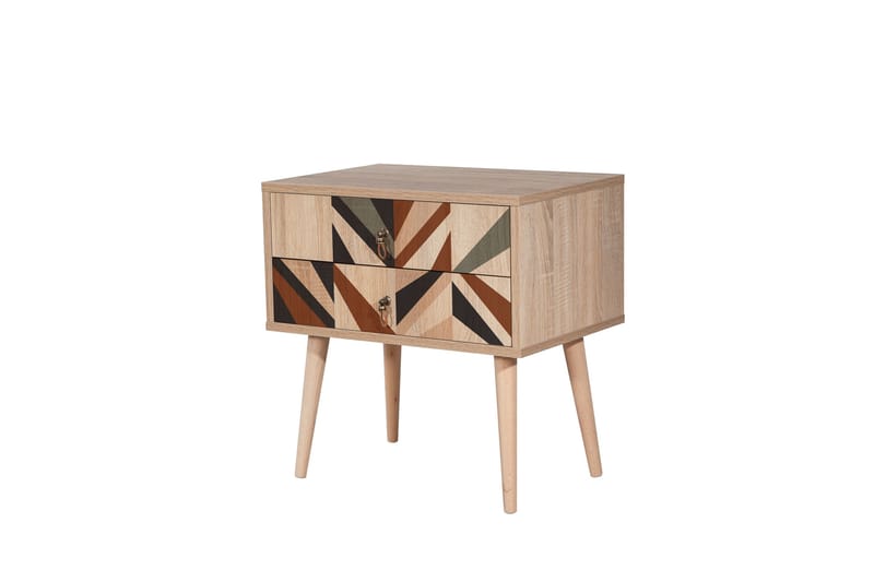 Bertoaria yöpöytä 60x40 cm ruskea - Hanah Home - Huonekalut - Pöytä & ruokailuryhmä - Apupöytä & sivupöytä - Yöpöytä