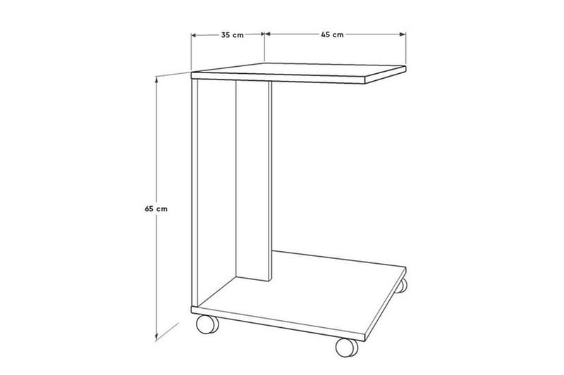 Ajit sivupöytä 35x65 cm ruskea - Hanah Home - Huonekalut - Pöytä & ruokailuryhmä - Apupöytä & sivupöytä - Tarjotinpöytä & pikkupöytä