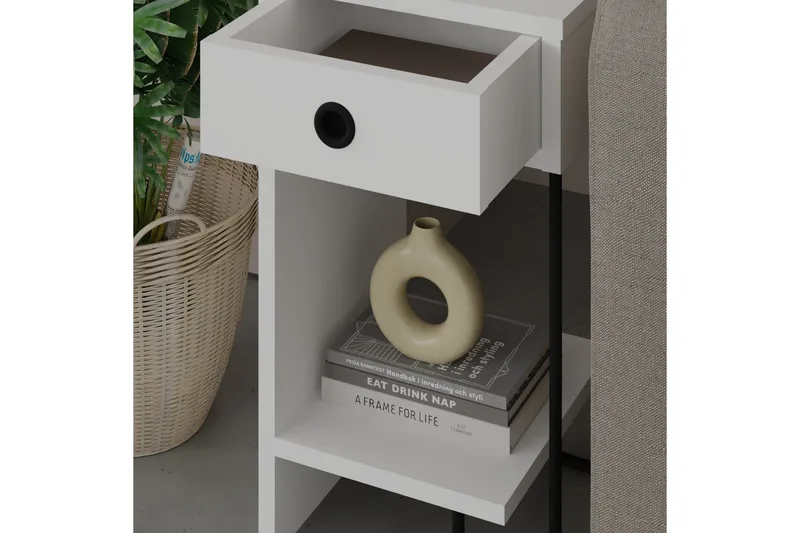 Sirius yöpöytä 32x30 cm valkoinen - Hanah Home - Huonekalut - Pöytä & ruokailuryhmä - Apupöytä & sivupöytä - Yöpöytä