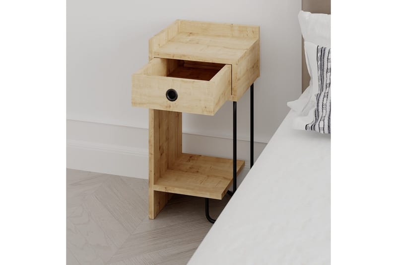 Sirius yöpöytä 32x30 cm vaaleanruskea - Hanah Home - Huonekalut - Pöytä & ruokailuryhmä - Apupöytä & sivupöytä - Yöpöytä