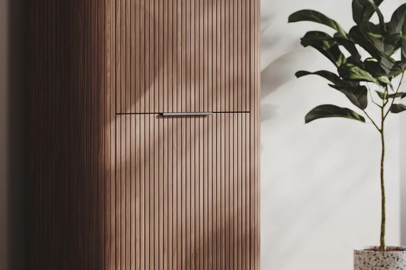 Kopparbo Korkea kaappi pähkinä - Tummanruskea pähkinäpuu - Säilytys - Kaappi - Säilytyskaappi