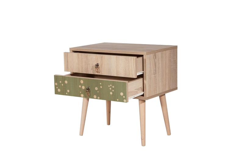 Bertoaria yöpöytä 60x40 cm ruskea - Hanah Home - Huonekalut - Pöytä & ruokailuryhmä - Apupöytä & sivupöytä - Yöpöytä