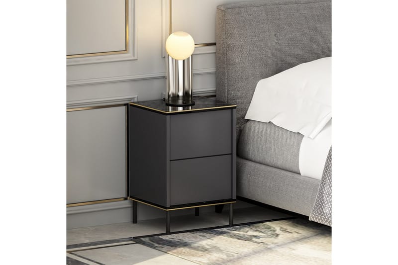 Imaj yöpöytä 40x35 cm antrasiitti - Hanah Home - Huonekalut - Pöytä & ruokailuryhmä - Apupöytä & sivupöytä - Yöpöytä