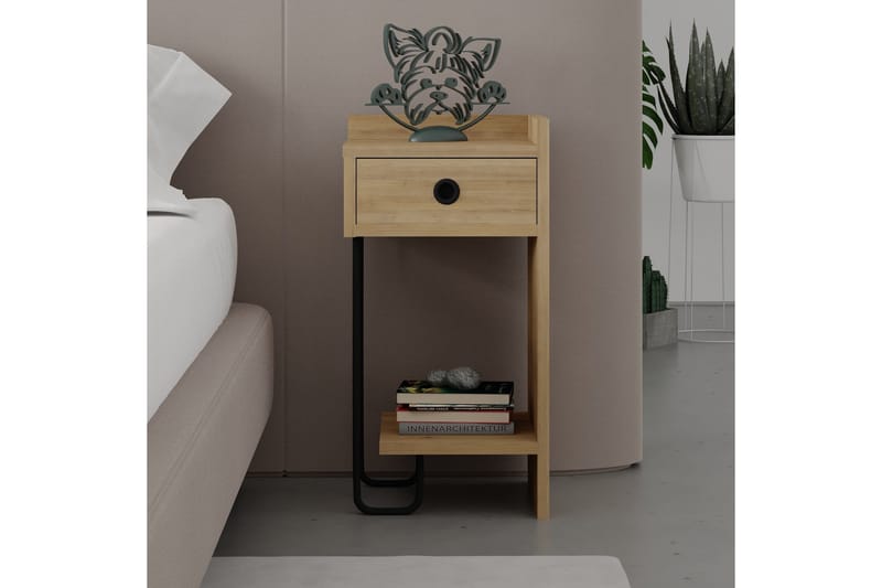 Sirius yöpöytä 32x30 cm vaaleanruskea - Hanah Home - Huonekalut - Pöytä & ruokailuryhmä - Apupöytä & sivupöytä - Yöpöytä