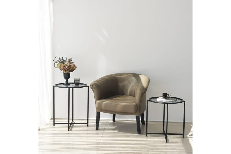 Akeno sivupöytä 60x50 cm musta - Hanah Home - Huonekalut - Pöytä & ruokailuryhmä - Apupöytä & sivupöytä - Tarjotinpöytä & pikkupöytä