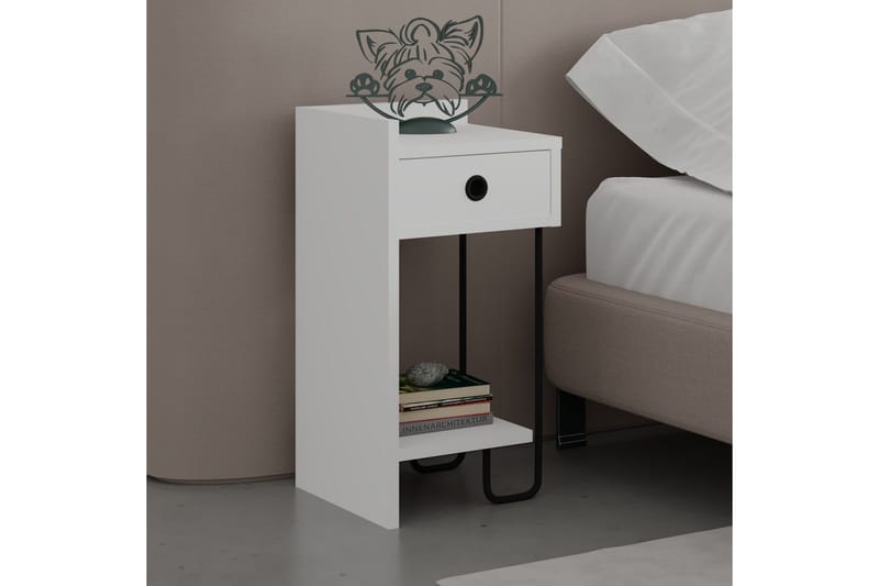 Sirius yöpöytä 32x30 cm valkoinen - Hanah Home - Huonekalut - Pöytä & ruokailuryhmä - Apupöytä & sivupöytä - Yöpöytä