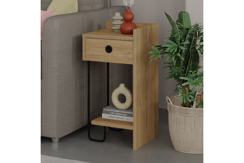 Sirius yöpöytä 32x30 cm vaaleanruskea - Hanah Home - Huonekalut - Pöytä & ruokailuryhmä - Apupöytä & sivupöytä - Yöpöytä