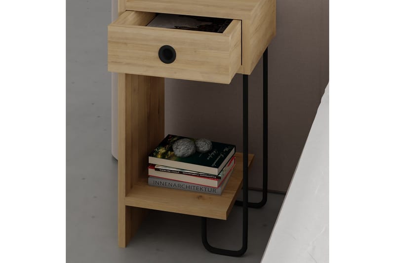 Sirius yöpöytä 32x30 cm vaaleanruskea - Hanah Home - Huonekalut - Pöytä & ruokailuryhmä - Apupöytä & sivupöytä - Yöpöytä