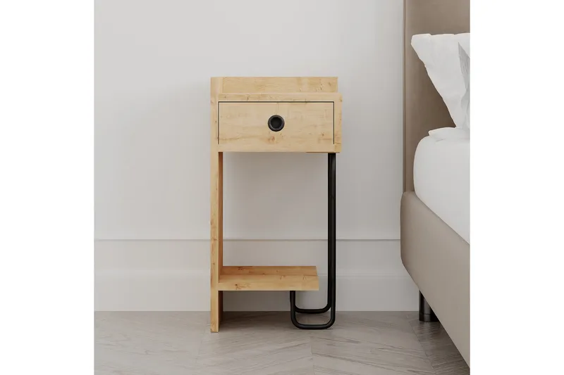 Sirius yöpöytä 32x30 cm vaaleanruskea - Hanah Home - Huonekalut - Pöytä & ruokailuryhmä - Apupöytä & sivupöytä - Yöpöytä