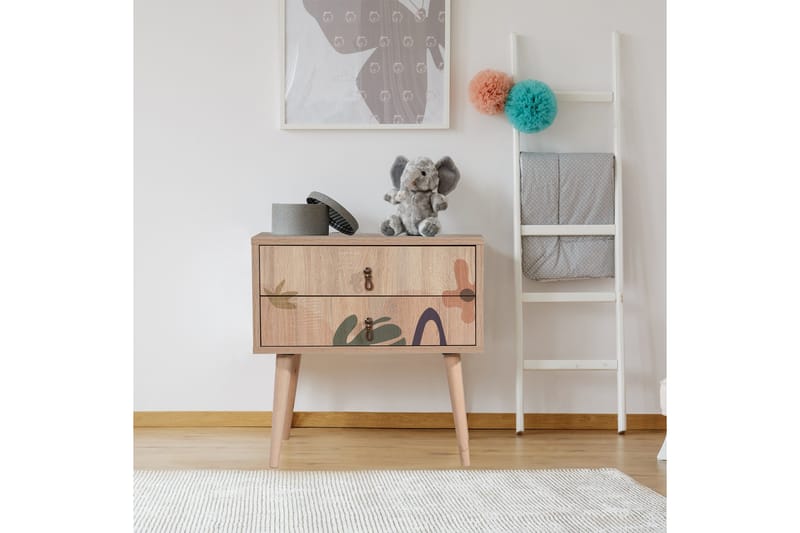 Bertoaria yöpöytä 60x40 cm ruskea - Hanah Home - Huonekalut - Pöytä & ruokailuryhmä - Apupöytä & sivupöytä - Yöpöytä