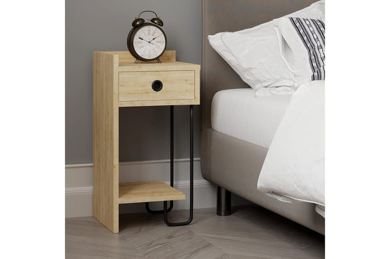 Sirius yöpöytä 32x30 cm vaaleanruskea - Hanah Home - Huonekalut - Pöytä & ruokailuryhmä - Apupöytä & sivupöytä - Yöpöytä