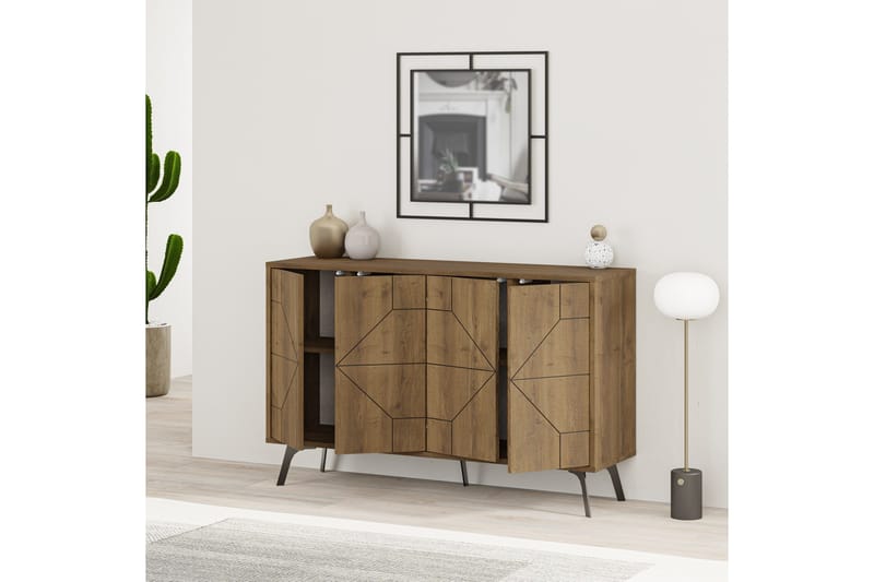 Dune konsolipöytä 123x77,4 cm ruskea/valkoinen - Hanah Home - Huonekalut - Pöytä & ruokailuryhmä - Apupöytä & sivupöytä - Eteispöytä