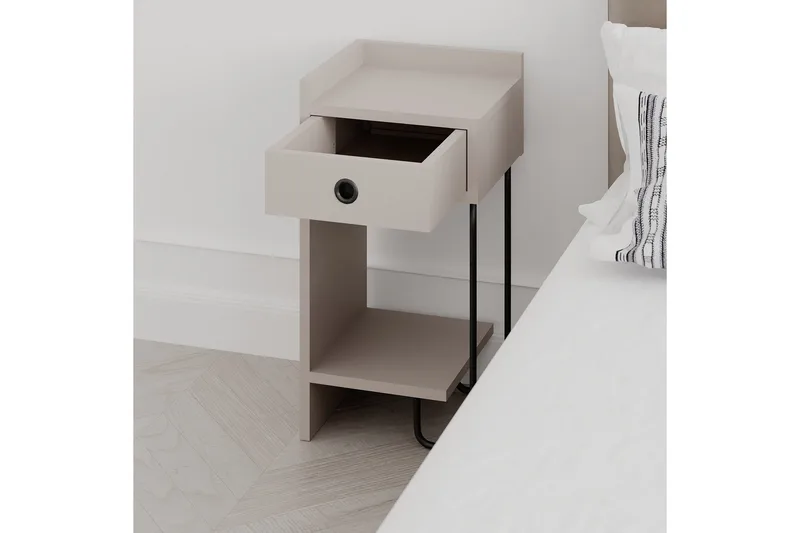 Sirius yöpöytä 32x30 cm vaaleanruskea - Hanah Home - Huonekalut - Pöytä & ruokailuryhmä - Apupöytä & sivupöytä - Yöpöytä