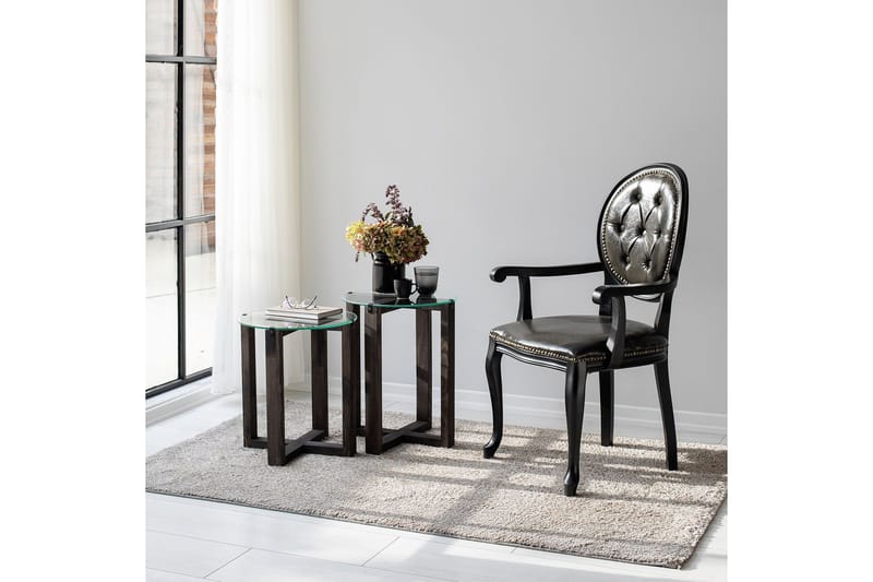 Liepene sivupöytä 45x40 cm musta - Hanah Home - Huonekalut - Pöytä & ruokailuryhmä - Apupöytä & sivupöytä - Tarjotinpöytä & pikkupöytä