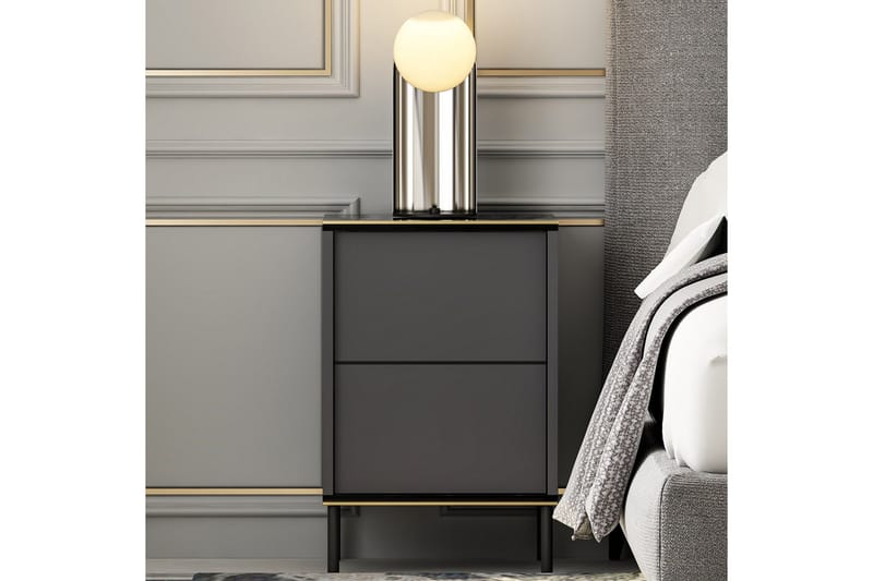 Imaj yöpöytä 40x35 cm antrasiitti - Hanah Home - Huonekalut - Pöytä & ruokailuryhmä - Apupöytä & sivupöytä - Yöpöytä