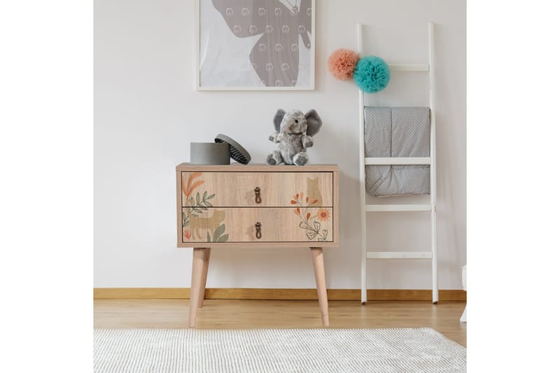 Bertoaria yöpöytä 60x40 cm ruskea - Hanah Home - Huonekalut - Pöytä & ruokailuryhmä - Apupöytä & sivupöytä - Yöpöytä