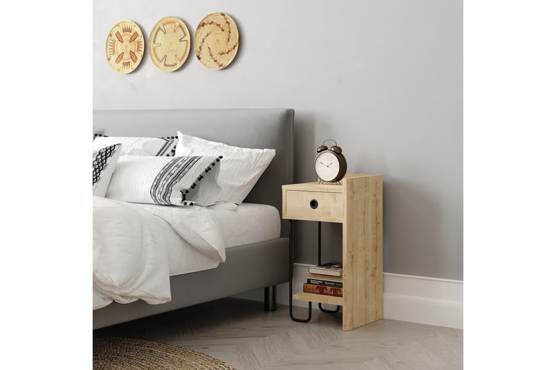 Sirius yöpöytä 32x30 cm vaaleanruskea - Hanah Home - Huonekalut - Pöytä & ruokailuryhmä - Apupöytä & sivupöytä - Yöpöytä