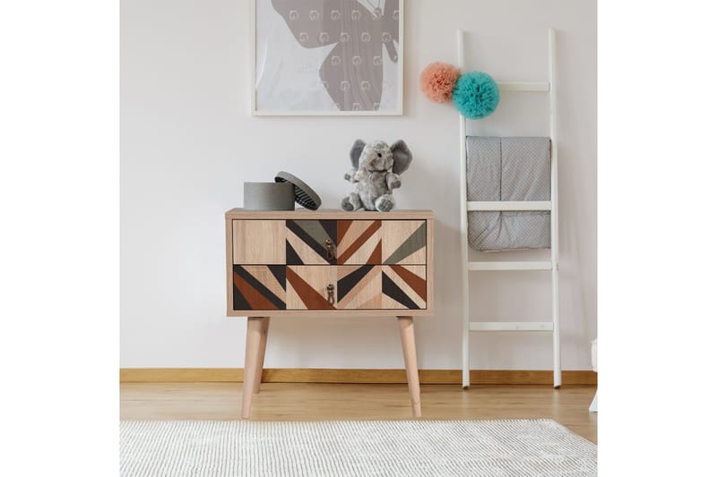 Bertoaria yöpöytä 60x40 cm ruskea - Hanah Home - Huonekalut - Pöytä & ruokailuryhmä - Apupöytä & sivupöytä - Yöpöytä