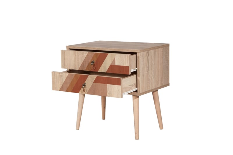 Bertoaria yöpöytä 60x40 cm ruskea - Hanah Home - Huonekalut - Pöytä & ruokailuryhmä - Apupöytä & sivupöytä - Yöpöytä