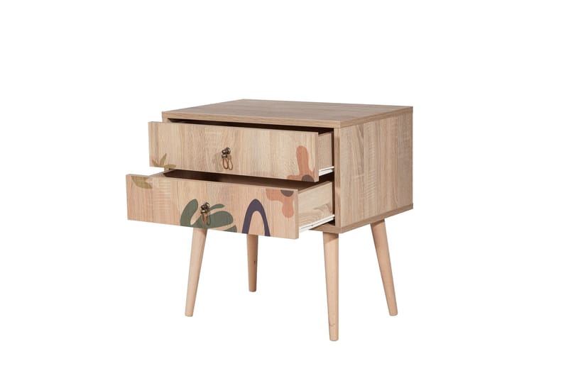 Bertoaria yöpöytä 60x40 cm ruskea - Hanah Home - Huonekalut - Pöytä & ruokailuryhmä - Apupöytä & sivupöytä - Yöpöytä