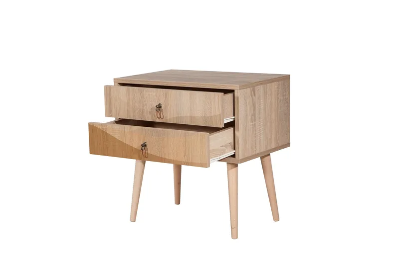 Bertoaria yöpöytä 60x40 cm ruskea - Hanah Home - Huonekalut - Pöytä & ruokailuryhmä - Apupöytä & sivupöytä - Yöpöytä