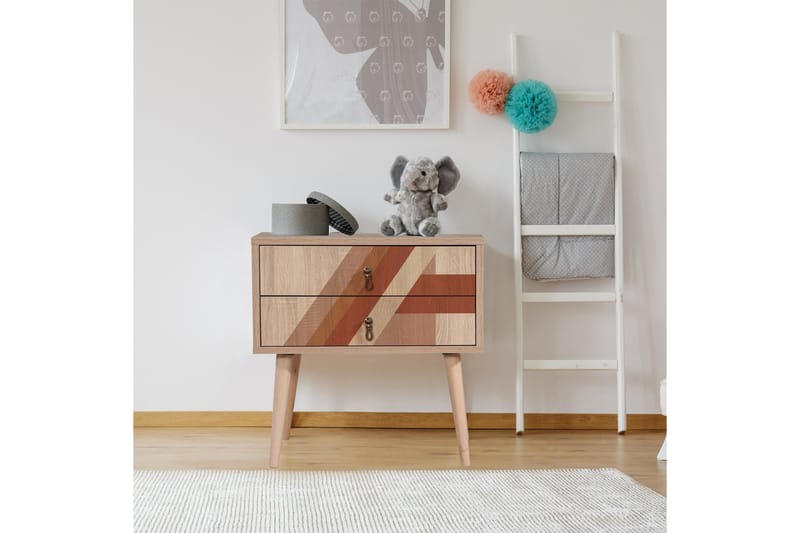 Bertoaria yöpöytä 60x40 cm ruskea - Hanah Home - Huonekalut - Pöytä & ruokailuryhmä - Apupöytä & sivupöytä - Yöpöytä