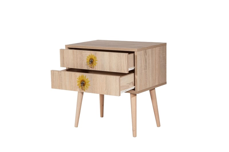 Bertoaria yöpöytä 60x40 cm ruskea - Hanah Home - Huonekalut - Pöytä & ruokailuryhmä - Apupöytä & sivupöytä - Yöpöytä