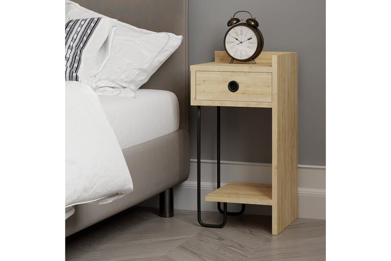 Sirius yöpöytä 32x30 cm vaaleanruskea - Hanah Home - Huonekalut - Pöytä & ruokailuryhmä - Apupöytä & sivupöytä - Yöpöytä