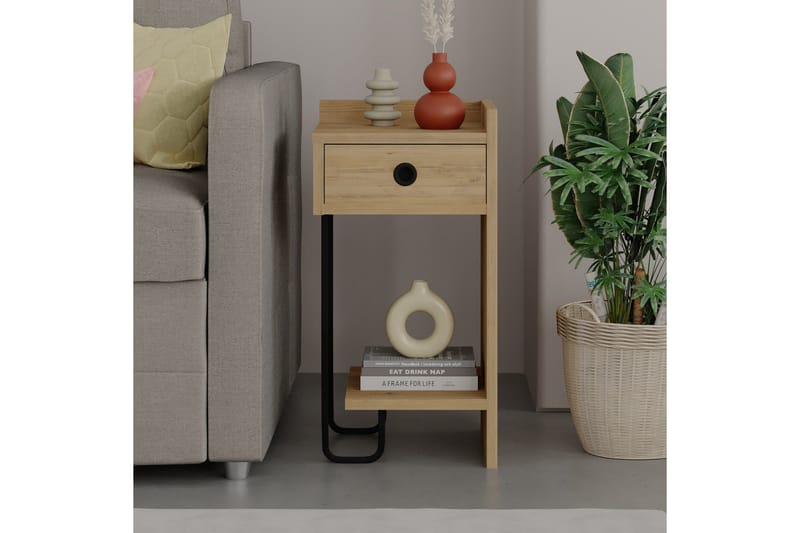 Sirius yöpöytä 32x30 cm vaaleanruskea - Hanah Home - Huonekalut - Pöytä & ruokailuryhmä - Apupöytä & sivupöytä - Yöpöytä