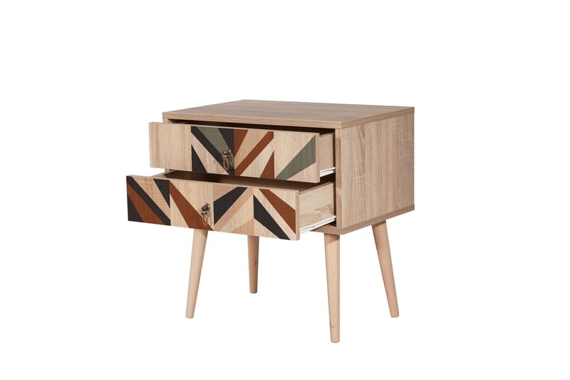 Bertoaria yöpöytä 60x40 cm ruskea - Hanah Home - Huonekalut - Pöytä & ruokailuryhmä - Apupöytä & sivupöytä - Yöpöytä