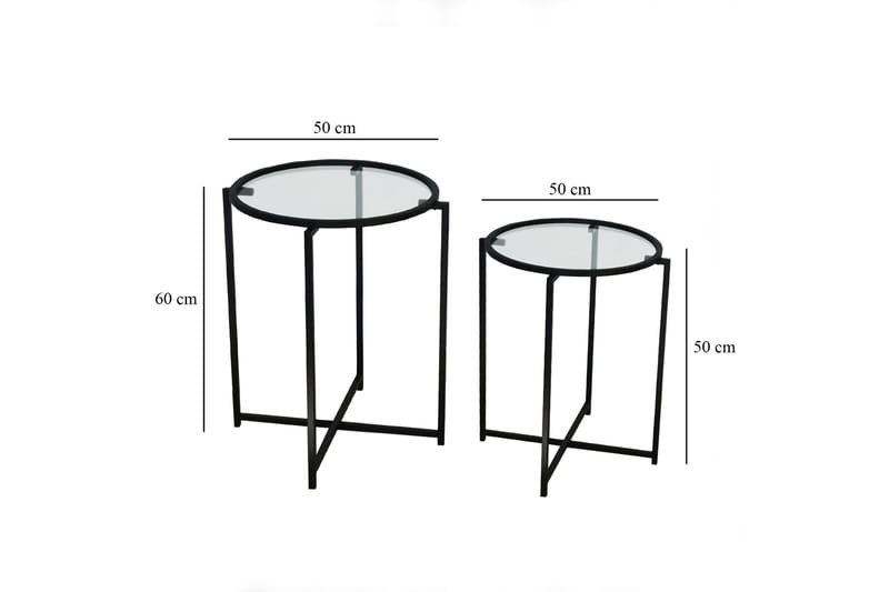 Akeno sivupöytä 60x50 cm musta - Hanah Home - Huonekalut - Pöytä & ruokailuryhmä - Apupöytä & sivupöytä - Tarjotinpöytä & pikkupöytä