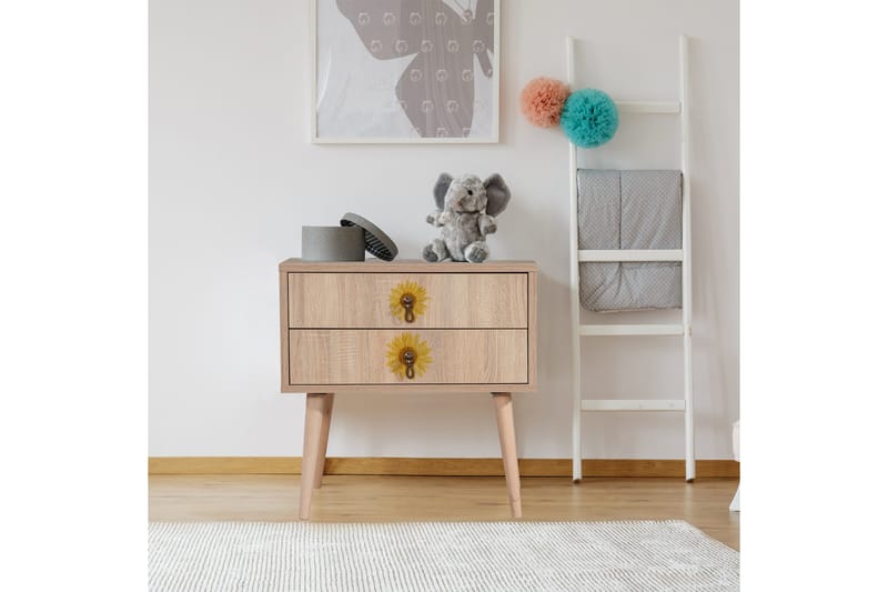 Bertoaria yöpöytä 60x40 cm ruskea - Hanah Home - Huonekalut - Pöytä & ruokailuryhmä - Apupöytä & sivupöytä - Yöpöytä