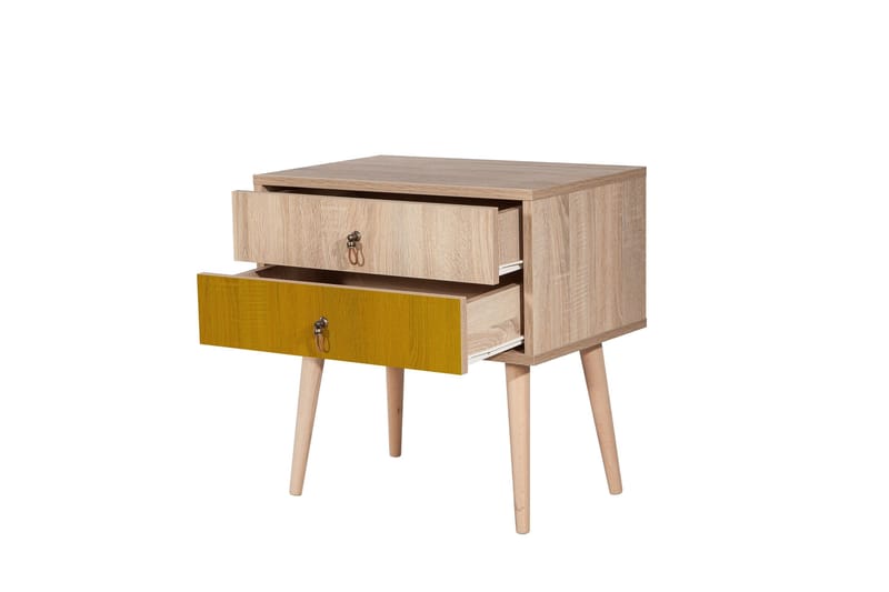 Bertoaria yöpöytä 60x40 cm ruskea - Hanah Home - Huonekalut - Pöytä & ruokailuryhmä - Apupöytä & sivupöytä - Yöpöytä