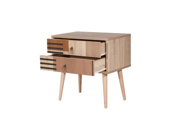 Bertoaria yöpöytä 60x40 cm ruskea - Hanah Home - Huonekalut - Pöytä & ruokailuryhmä - Apupöytä & sivupöytä - Yöpöytä