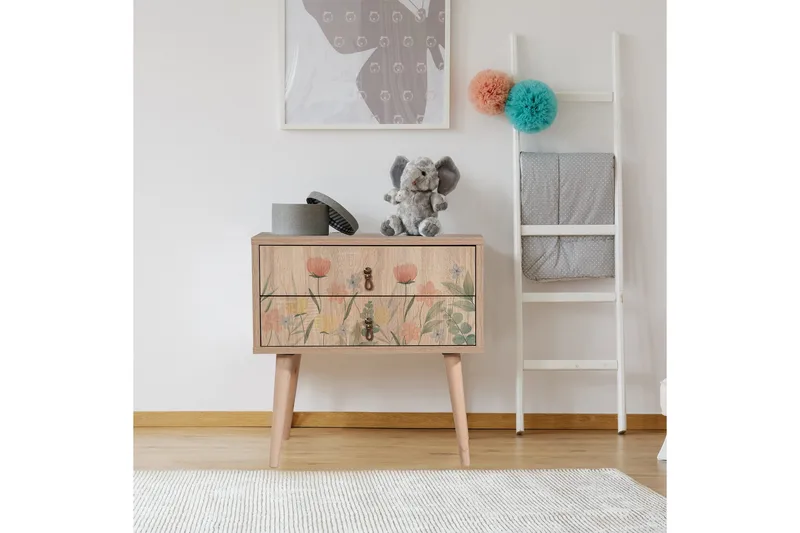 Bertoaria yöpöytä 60x40 cm ruskea - Hanah Home - Huonekalut - Pöytä & ruokailuryhmä - Apupöytä & sivupöytä - Yöpöytä