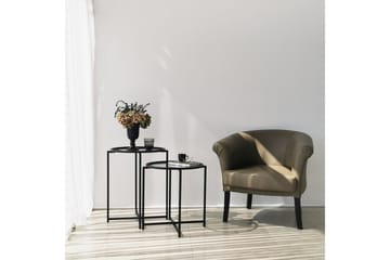 Akeno sivupöytä 60x50 cm musta - Hanah Home - Huonekalut - Pöytä & ruokailuryhmä - Apupöytä & sivupöytä - Tarjotinpöytä & pikkupöytä