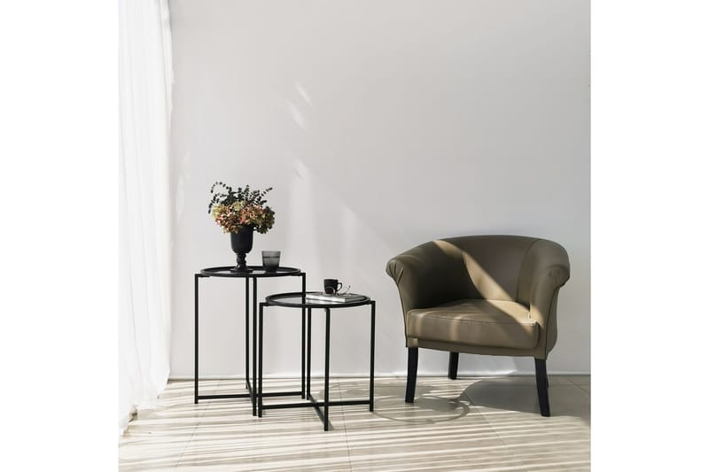 Akeno sivupöytä 60x50 cm musta - Hanah Home - Huonekalut - Pöytä & ruokailuryhmä - Apupöytä & sivupöytä - Tarjotinpöytä & pikkupöytä