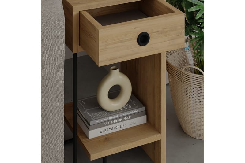 Sirius yöpöytä 32x30 cm vaaleanruskea - Hanah Home - Huonekalut - Pöytä & ruokailuryhmä - Apupöytä & sivupöytä - Yöpöytä