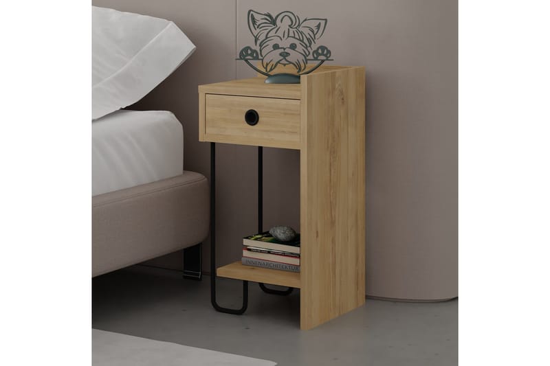 Sirius yöpöytä 32x30 cm vaaleanruskea - Hanah Home - Huonekalut - Pöytä & ruokailuryhmä - Apupöytä & sivupöytä - Yöpöytä