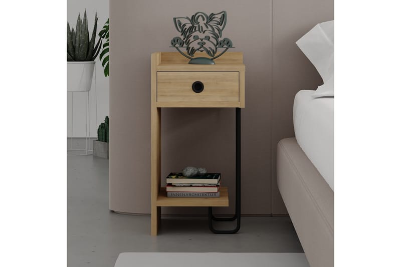 Sirius yöpöytä 32x30 cm vaaleanruskea - Hanah Home - Huonekalut - Pöytä & ruokailuryhmä - Apupöytä & sivupöytä - Yöpöytä