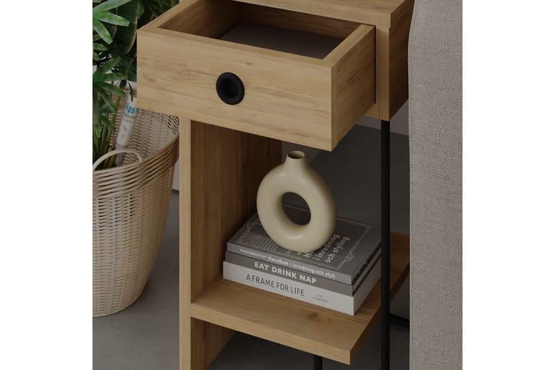 Sirius yöpöytä 32x30 cm vaaleanruskea - Hanah Home - Huonekalut - Pöytä & ruokailuryhmä - Apupöytä & sivupöytä - Yöpöytä