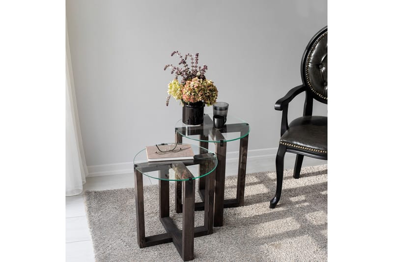 Liepene sivupöytä 45x40 cm musta - Hanah Home - Huonekalut - Pöytä & ruokailuryhmä - Apupöytä & sivupöytä - Tarjotinpöytä & pikkupöytä