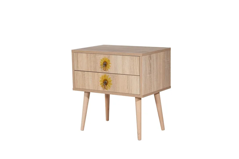 Bertoaria yöpöytä 60x40 cm ruskea - Hanah Home - Huonekalut - Pöytä & ruokailuryhmä - Apupöytä & sivupöytä - Yöpöytä