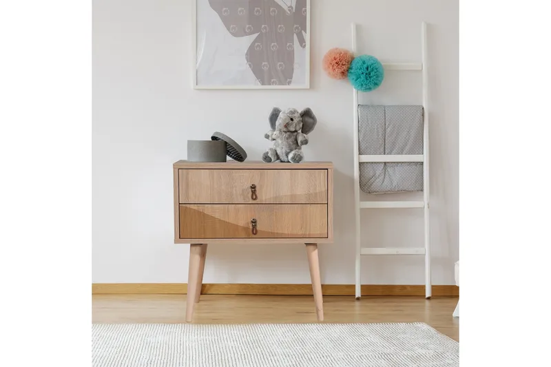 Bertoaria yöpöytä 60x40 cm ruskea - Hanah Home - Huonekalut - Pöytä & ruokailuryhmä - Apupöytä & sivupöytä - Yöpöytä