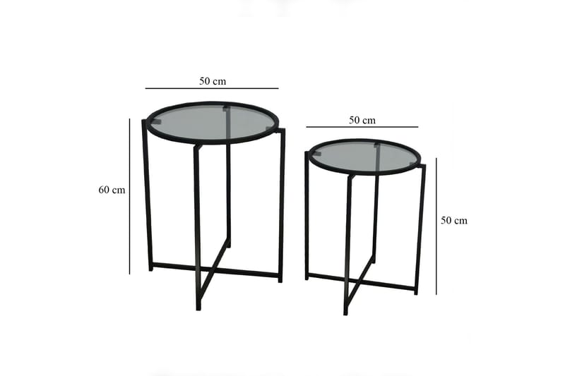 Akeno sivupöytä 60x50 cm musta - Hanah Home - Huonekalut - Pöytä & ruokailuryhmä - Apupöytä & sivupöytä - Tarjotinpöytä & pikkupöytä