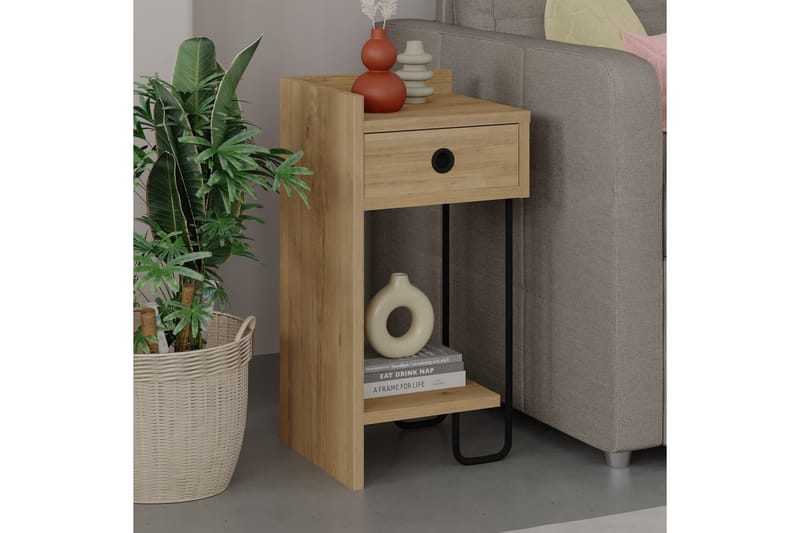 Sirius yöpöytä 32x30 cm vaaleanruskea - Hanah Home - Huonekalut - Pöytä & ruokailuryhmä - Apupöytä & sivupöytä - Yöpöytä