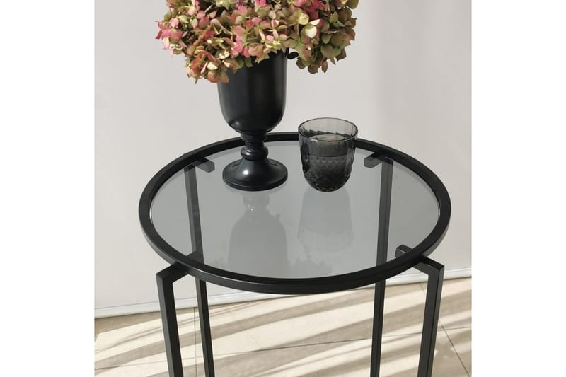 Akeno sivupöytä 60x50 cm musta - Hanah Home - Huonekalut - Pöytä & ruokailuryhmä - Apupöytä & sivupöytä - Tarjotinpöytä & pikkupöytä