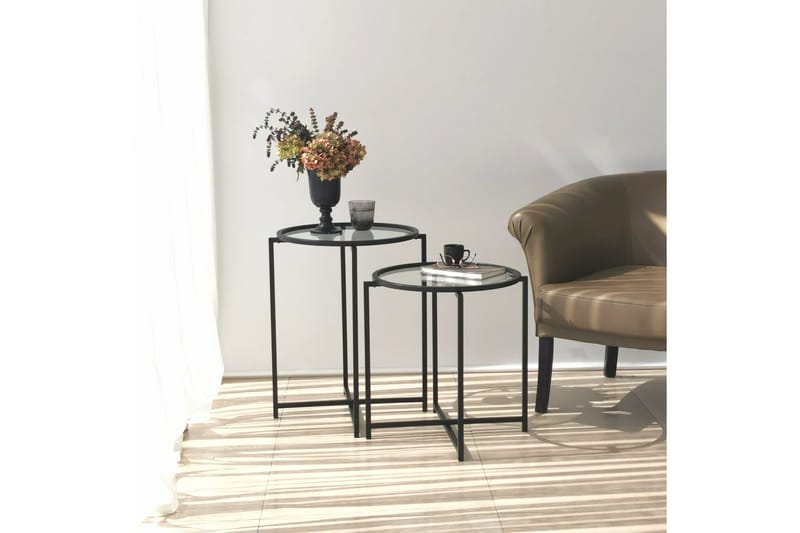 Akeno sivupöytä 60x50 cm musta - Hanah Home - Huonekalut - Pöytä & ruokailuryhmä - Apupöytä & sivupöytä - Tarjotinpöytä & pikkupöytä