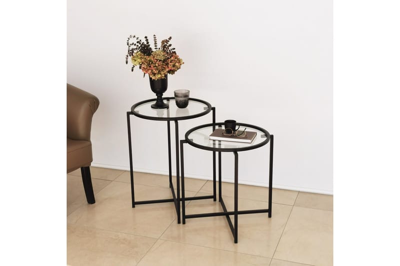 Akeno sivupöytä 60x50 cm musta, Hanah Home